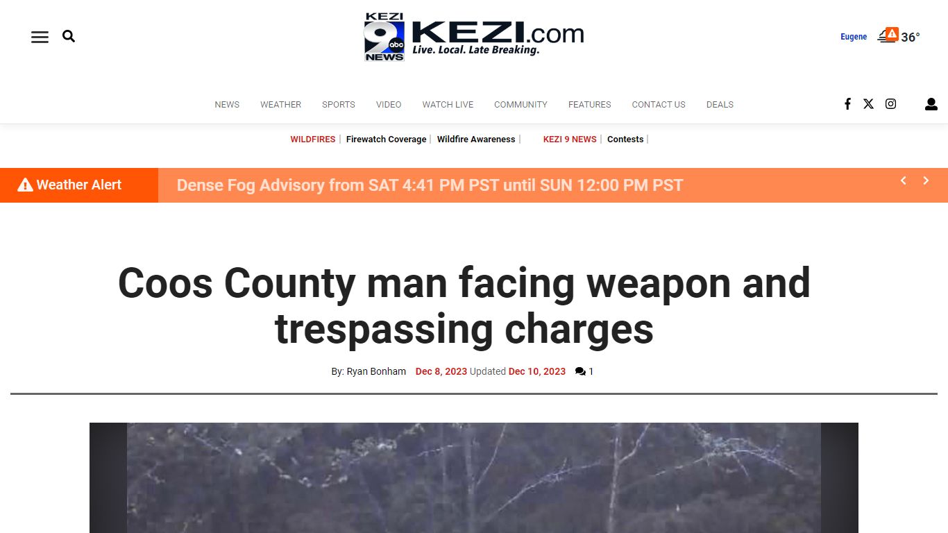 Coos County man facing weapon and trespassing charges