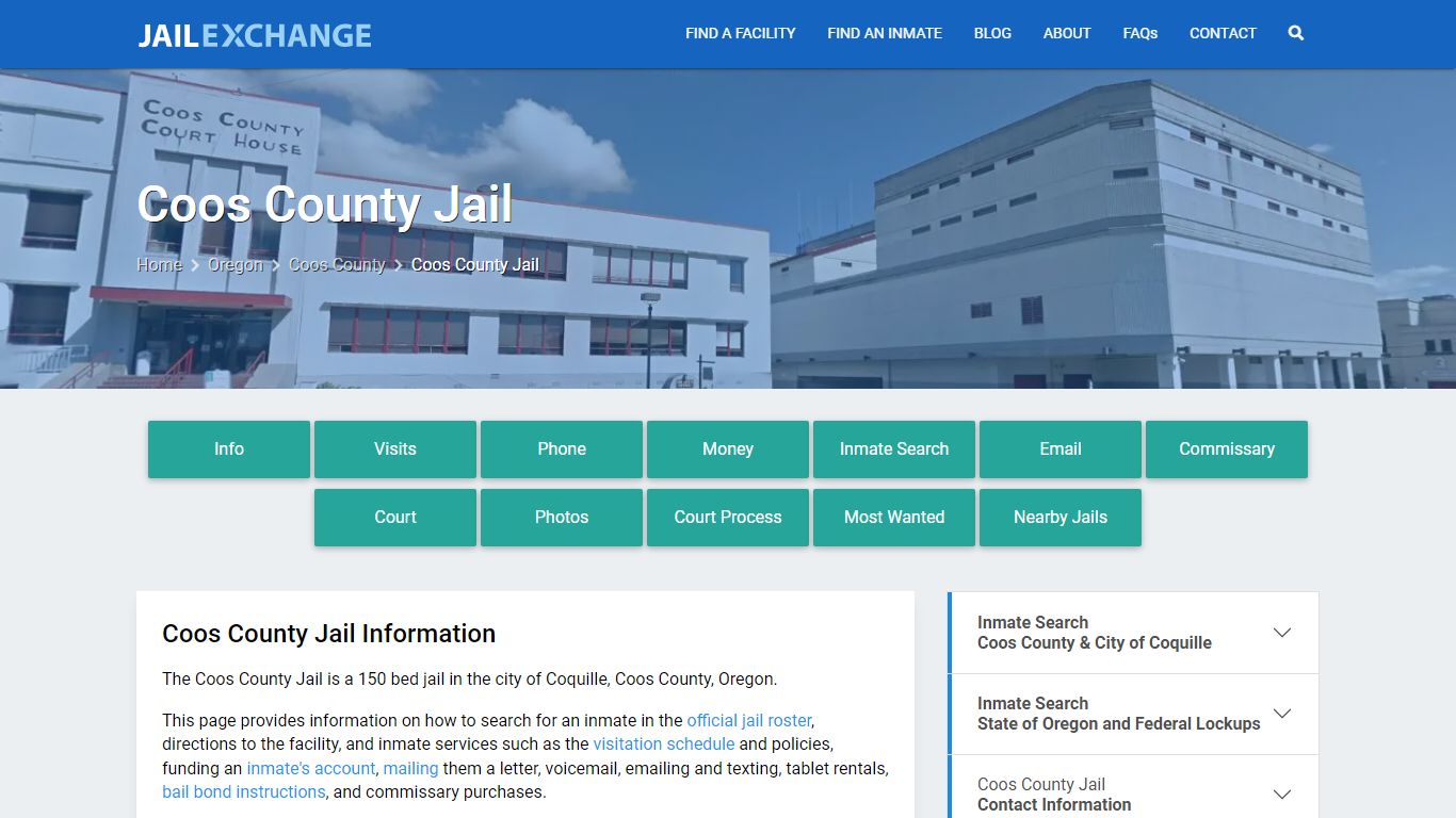 Coos County Jail, OR Inmate Search, Information